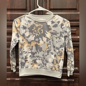 Kids floral Sweatshirt - Gray and Tan MEDIUM SIZE 8